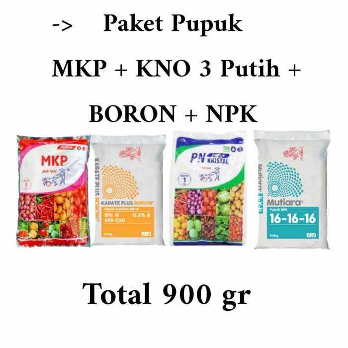 Diskon Spesial KNO3 PUTIH  MKP PAK TANI  BORON  NPK PAKET PUPUK REPACK MASA  Paket 2 9 gr