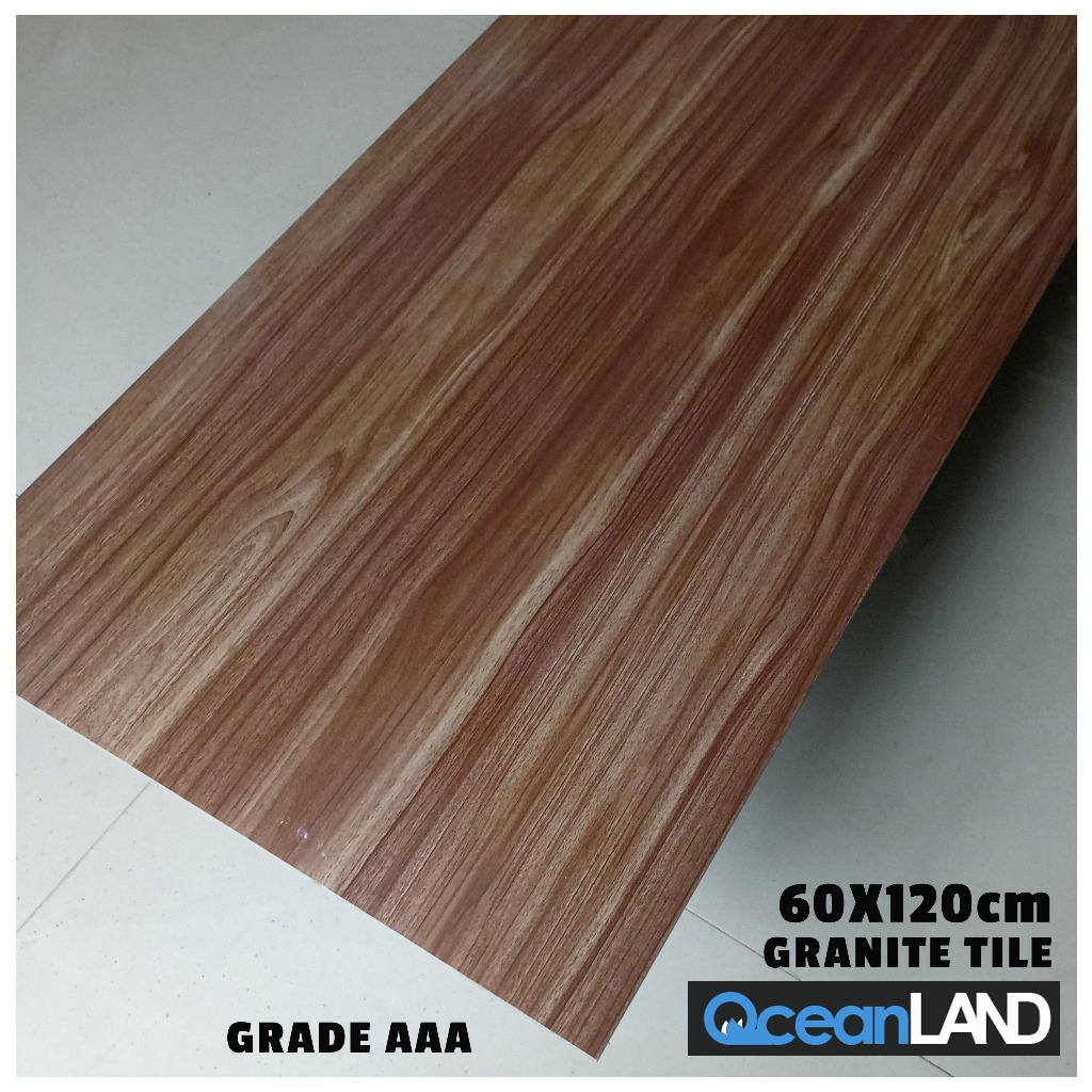 Granit lantai 60x120 Motif Kayu Coklat Matt Surface Original Granite Tile Grade AAA Termurah
