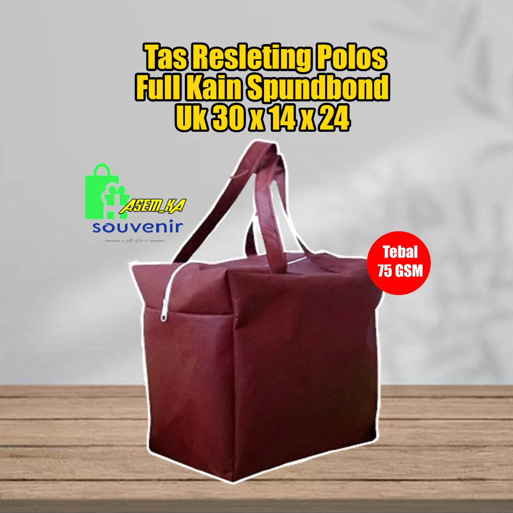 

GOODIE BAG POLOS MURAH CUSTOM RESLETING JUMBO P30xL14xT24 TEBAL 75 GSM