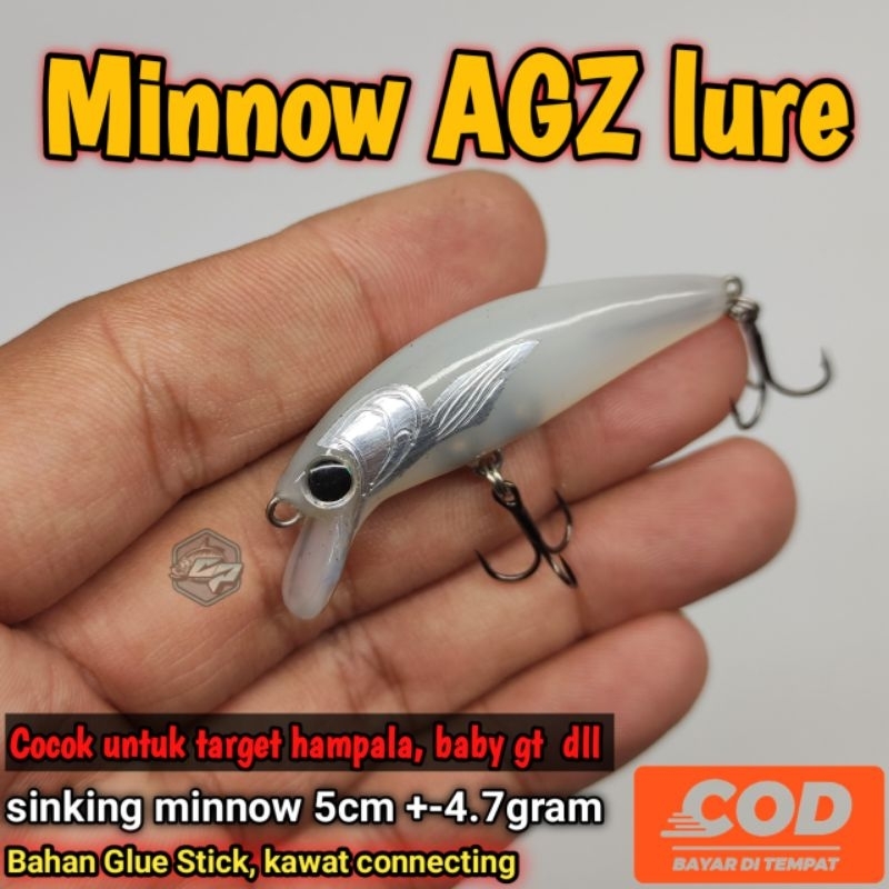 MINNOW GLUE STICK / Sinking Minnow / Umpan casting hampala