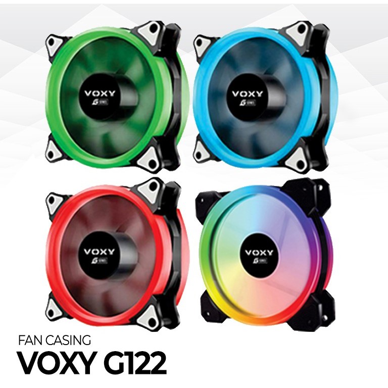 FAN CASING RGB KIPAS LAMPU CASSING PC KOMPUTERV GAMING 12CM WARNA WHITE/PUTIH