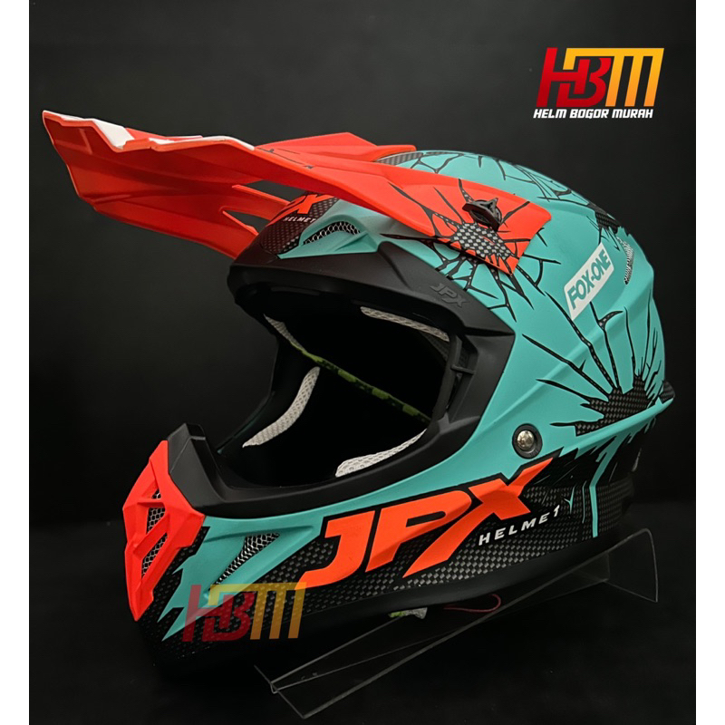 Helm cross Fox 1 X 34  Green Tosca Doff JPX Helmet