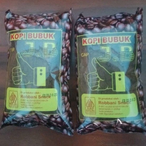 

kopi bubuk ROBUSTA asli Lampung cap JB kemasan 225gram