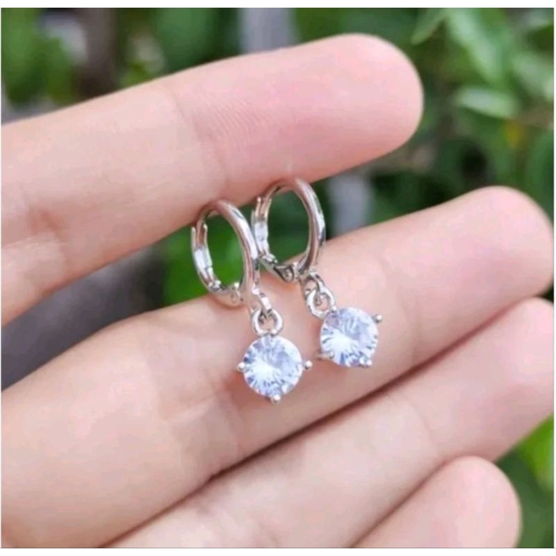 ANTING TITANIUM WANITA ANTI KARAT DAN ANTI LUNTUR PERHIASAN LAPIS EMAS PUTIH ASLI ORI IMPORT TERBARU