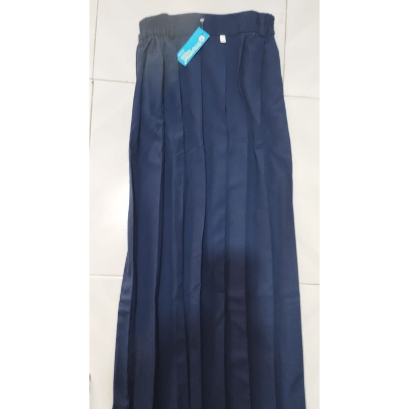 rok anak sekolah rok biru pinggang karet anak TK SD mi SMP merk purnama
