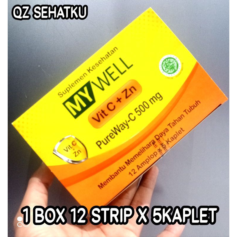 Suplemen Kesehatan MY WELL Vit C + Zn PureWay-C 500mg 1BOX isi 12 Strip X 5 Kaplet