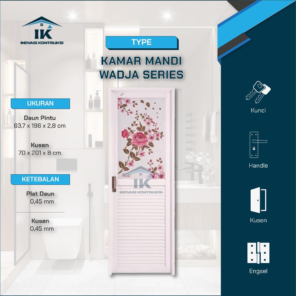 INOVASI KONTRUKSI - (WADJA SERIES) Full Set Pintu Kamar Mandi Wadja Aluminium 200x70 Full Kaca Anti 