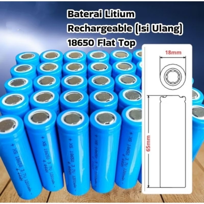Baterai 18650 buat Mic / Kipas Mini Genggam / Senter Police Swat Army / Raket Nyamuk / Laptop / Bat 
