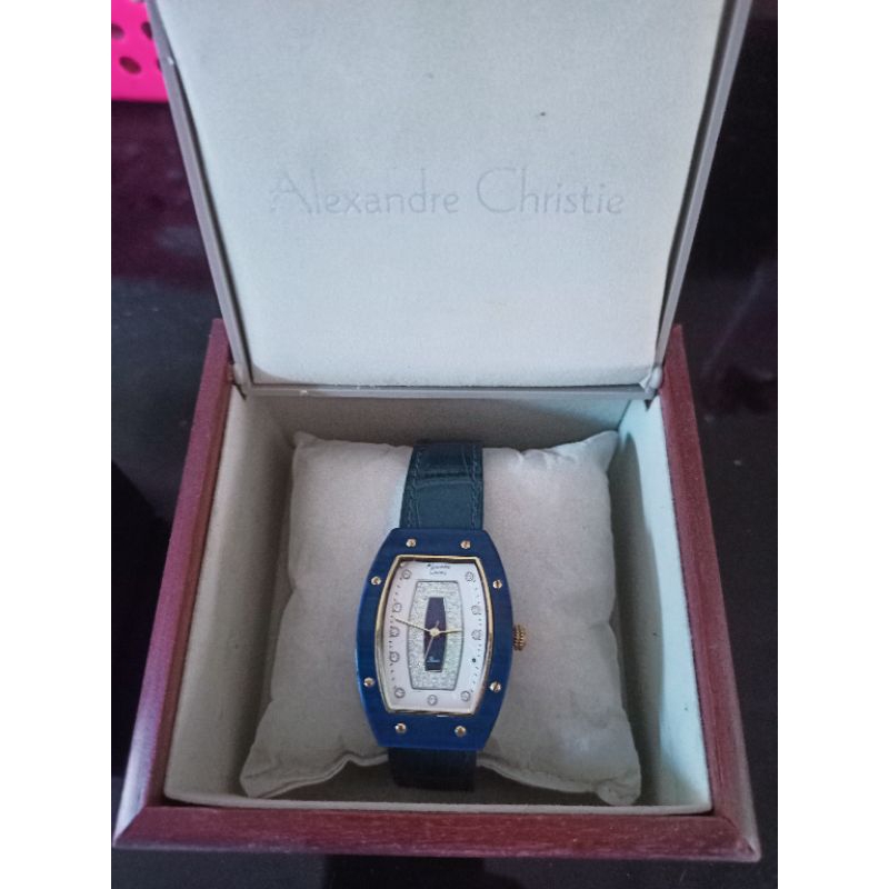 Preloved Jam tangan Alexandre Christie warna biru