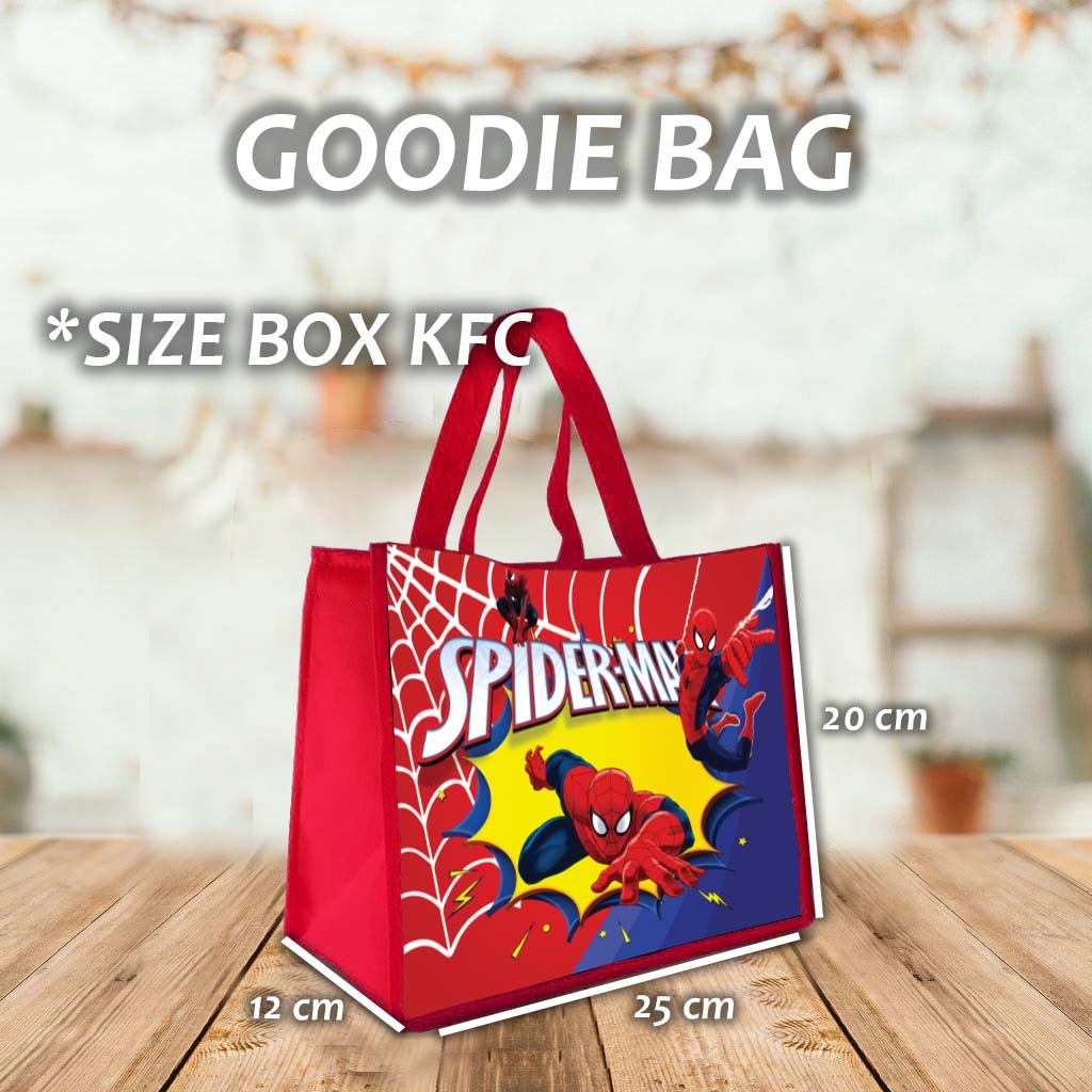 

Tas Ultah spiderman Goodie Bag Souvenir Ulang Tahun Aqiqah Kartun Anak Lucu
