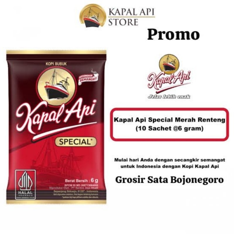 

Promo Kapal Api Spesial Merah Renteng (10 sachet x 6gr) Termurah Terlaris