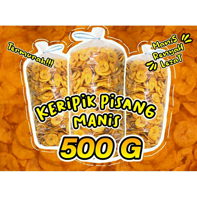 

500G Keripik Pisang, Keripik Pisang Manis, Keripik Pisang Dolar, Keripik Pisang Koin, Termurah!!!