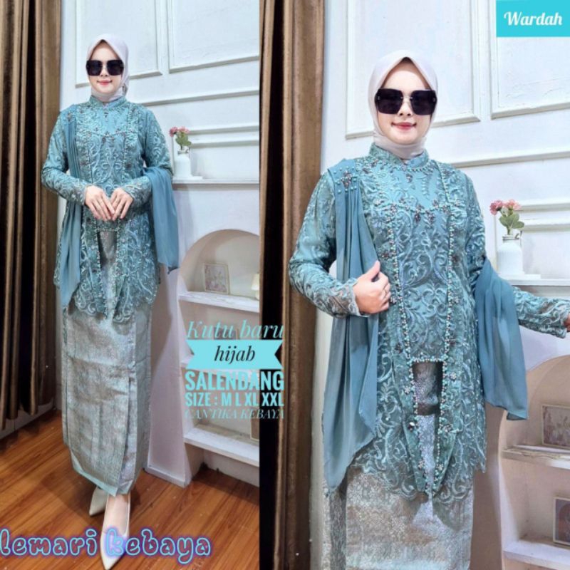 Kebaya kutubaru Selendang Hijab-Kebaya Wisuda-Kebaya Fashion-Kebaya Pesta-Kebaya Modren