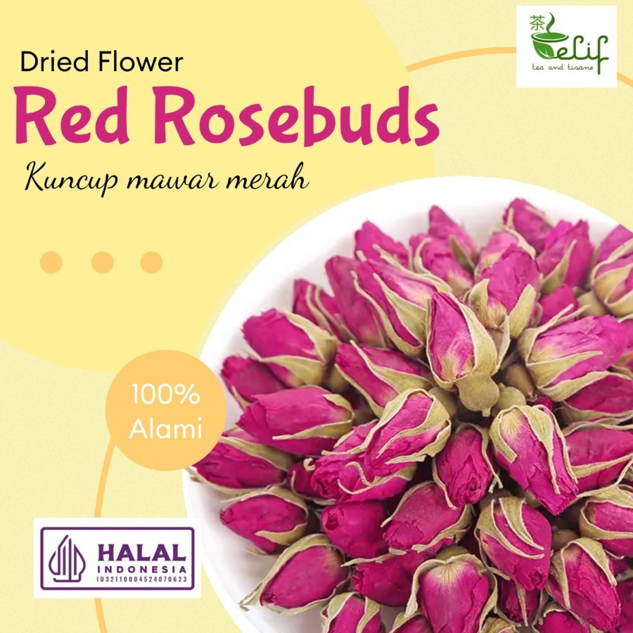 

Red Rosebud Tea Rose Buds Flower Tea / Teh Kuncup Bunga Mawar Merah - 25 gram