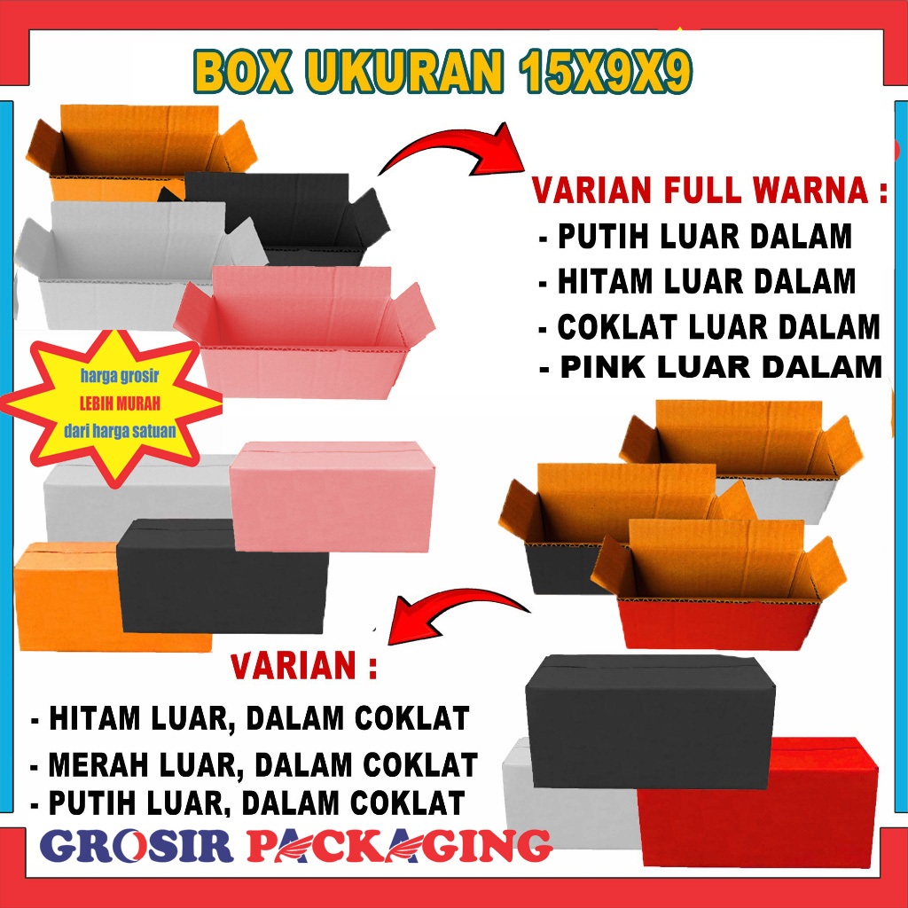 

(PAKET 100 PCS) Box 15x9x9 Cm/ Packaging/ Kardus Polos/ Karton