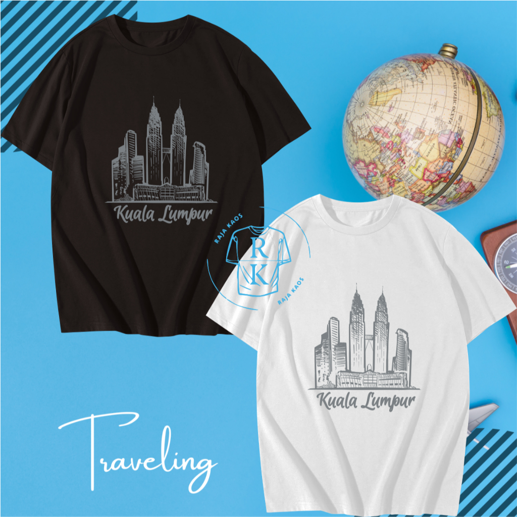 KAOS OLEH OLEH MALAYSIA . BAJU SOUVENIR KUALA LUMPUR. ADA TAG NEGARA MALAYSIA. PREMIUM.