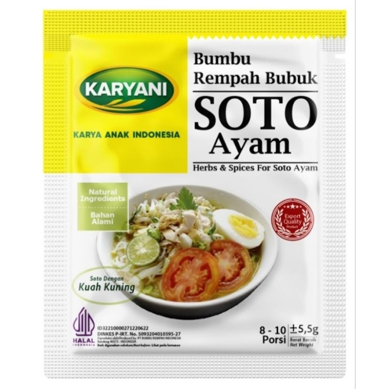 

Bumbu rempah bubuk SOTO AYAM-KARYANI