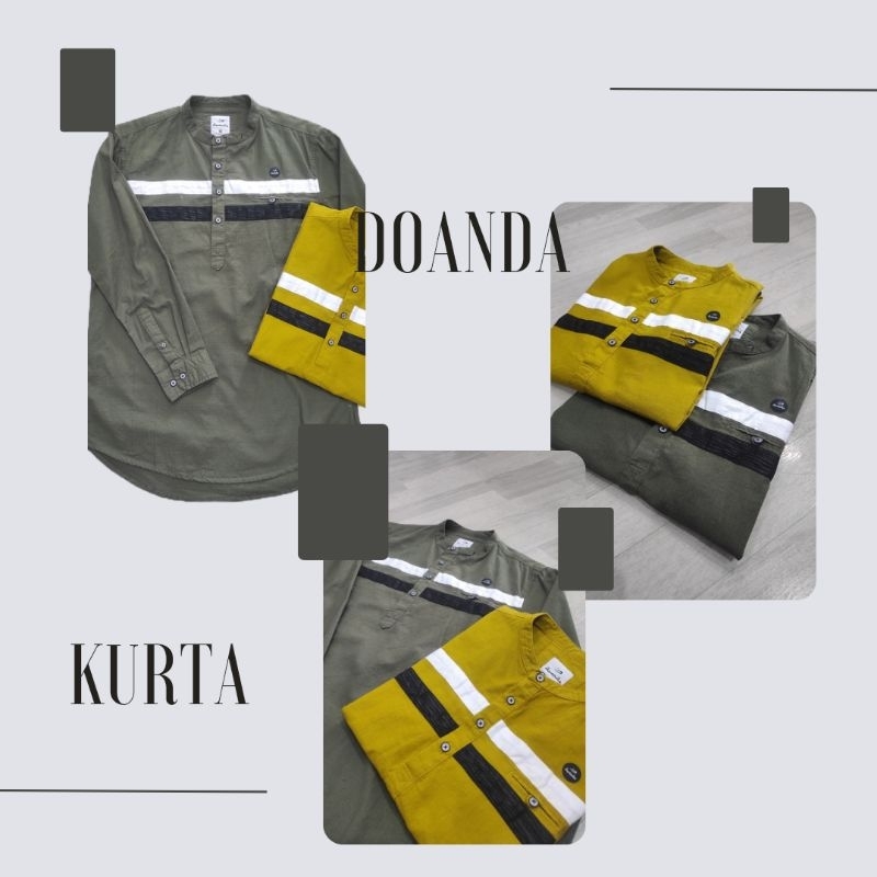 Doanda Kurta Pria Lengan Panjang Motif Lis - Koko Muslim