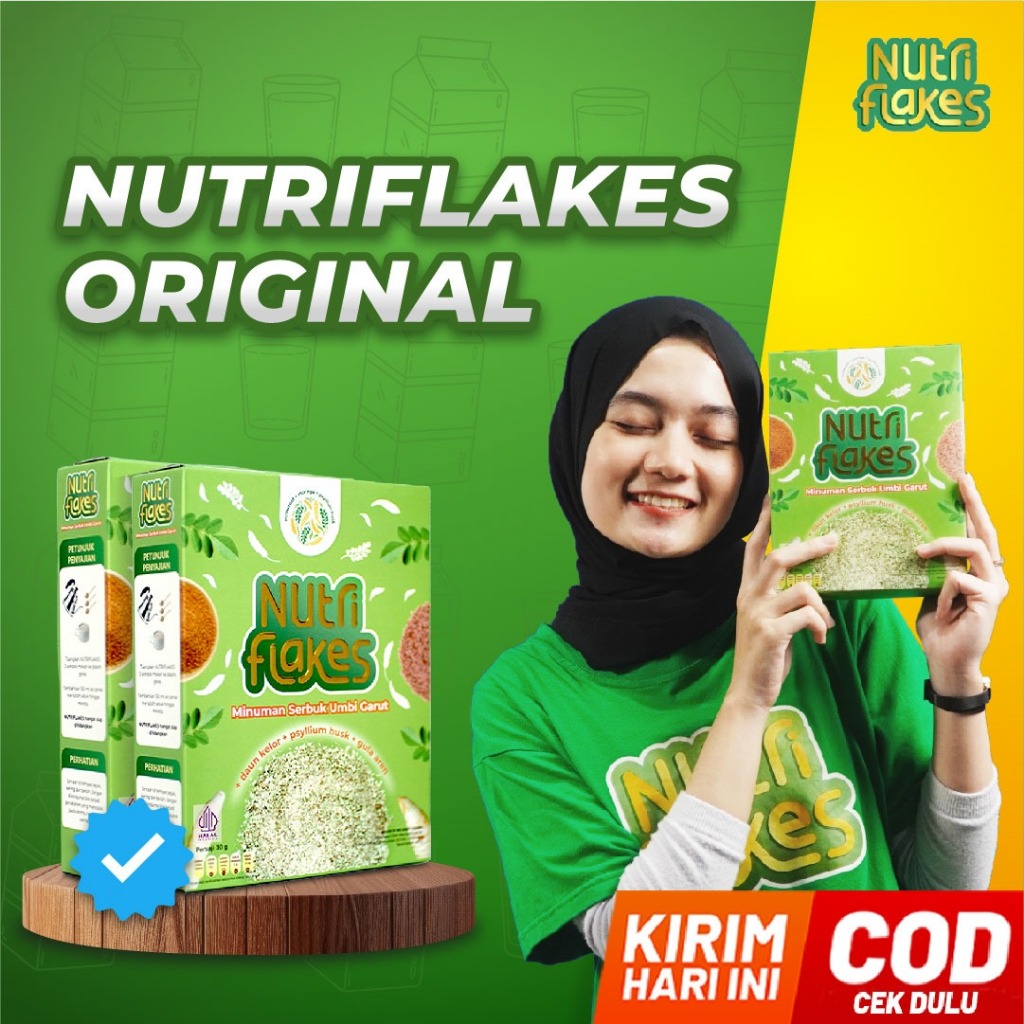 

Nutriflakes - Original Minuman Umbi Garut Ekstrak Daun Kelor Bantu Atasi Asam Lambung Maag Kronis Mual Muntah Kontrol Kolestrol Kolesterol Suplemen Makanan Diet Tingkatkan Antibody Lancarkan Pencernaan Isi 280gr