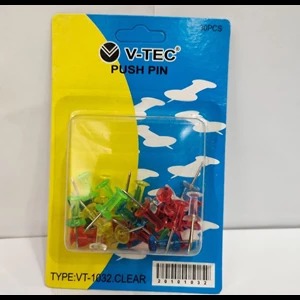 

PUSH PIN V-TEC VT-1037/30 PCS SOLID || VT-1032/30 PCS CLEAR || PAKU PAYUNG/ PIN UNTUK STYROFOAM/ JARUM TEKAN