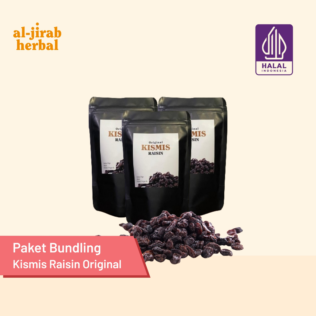 

Al Jirab Kismis Hitam Dark Raisins Premium High Quality Paket Kismis 3pack