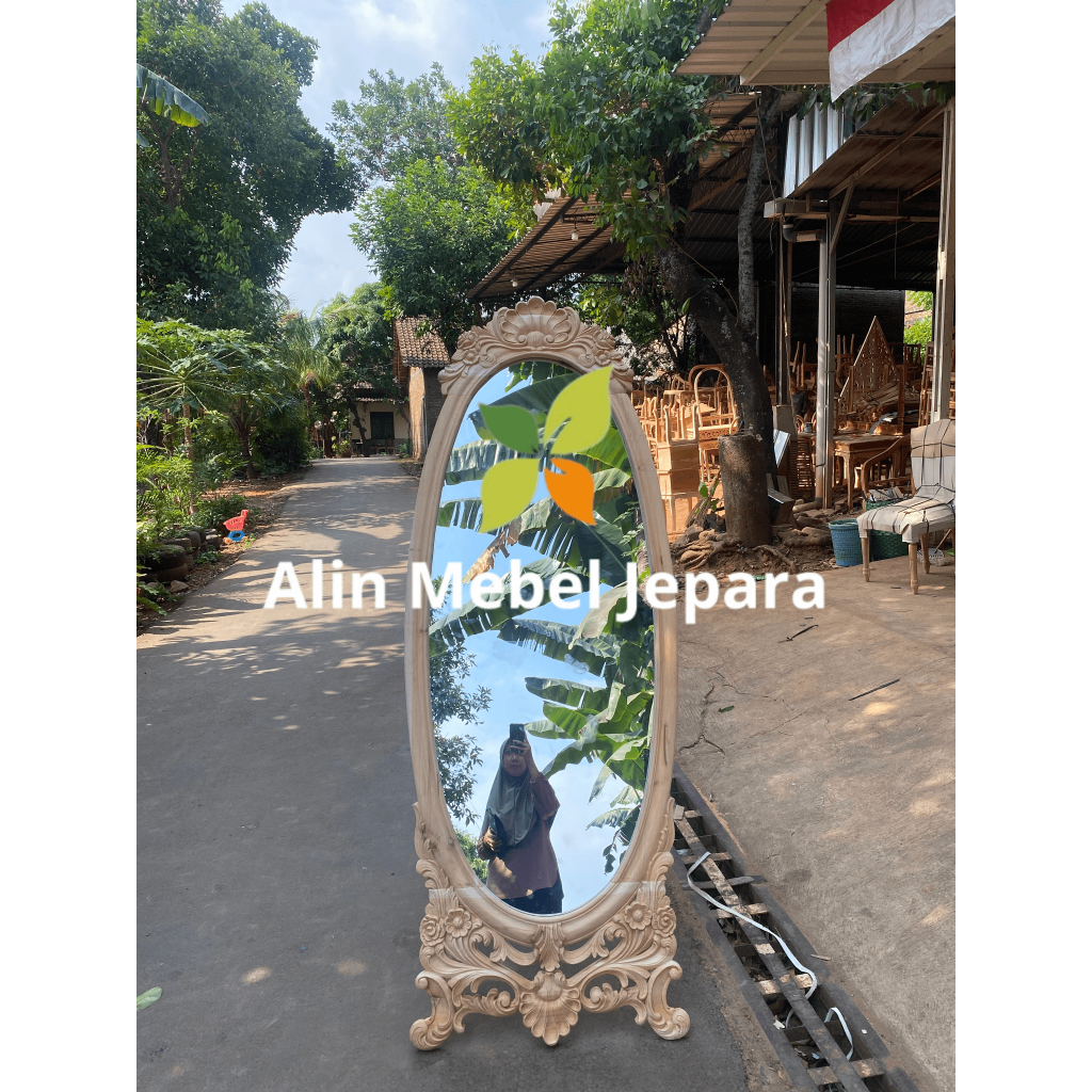 Pigura Kaca, Standing Miror Ukir, Standing miror full body, Pigura kaca cermin oval