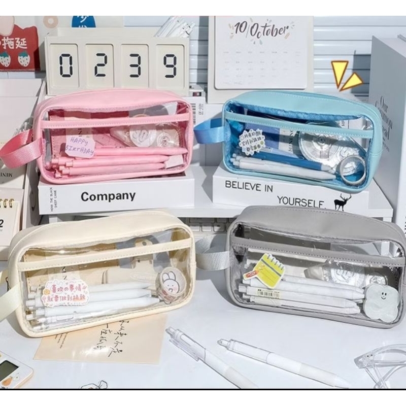 

Kotak Pensil Transparant / Tas Penyimpanan Tahan Air Berkapasitas Besar