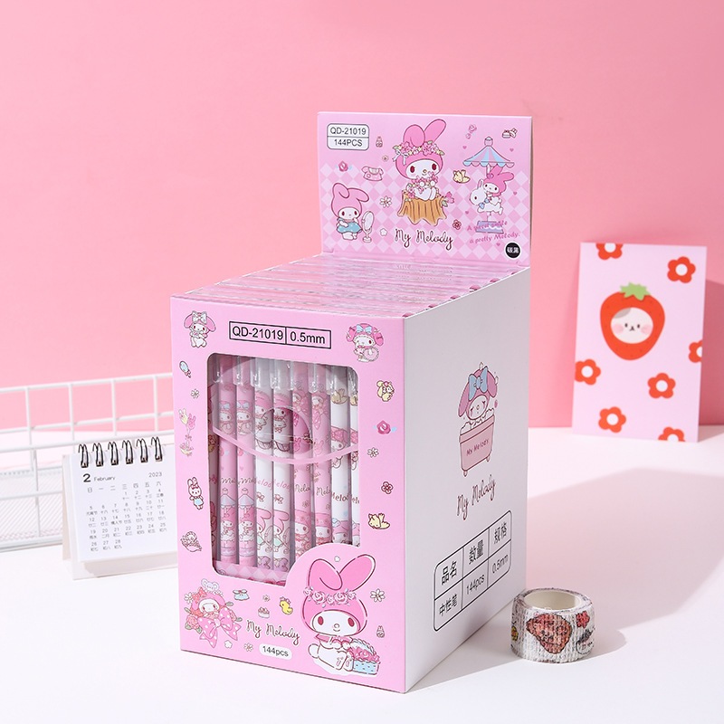 

PULPEN / ALAT TULIS hitam karakter MY MELODY SANRIO set isi 12 pcs bisa hapus 0.5 mm Hitam