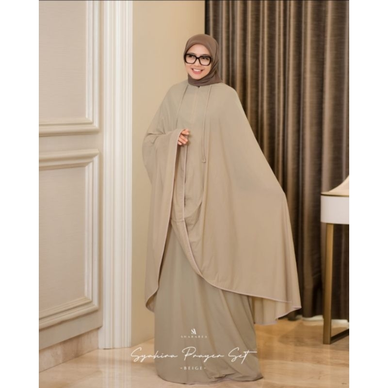 SYAHIRA PRAYER SET (MUKENA, POUCH, SAJADAH MINI) BY SHARAREA_ORIGINAL_READY SIAP KIRIM