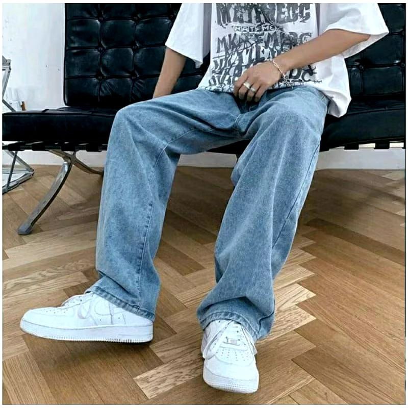 celana jeans pria panjang celana jeans korea style kulot pria celana gombrong pria celana oversize