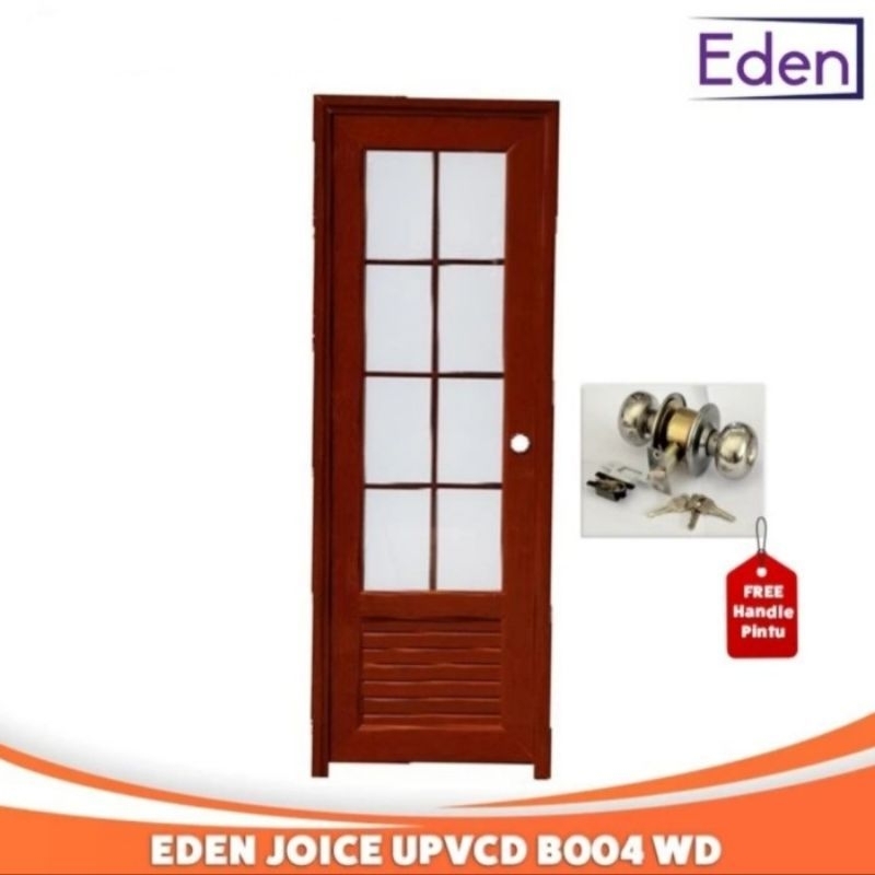 Pintu Kamar Mandi Eden B004 WD UPVC PVC tebal minimalis kaca polos eden joice
