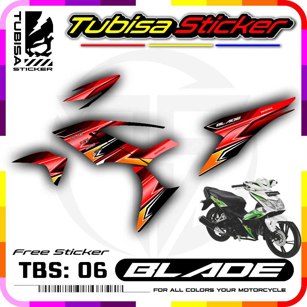 Sticker Striping Variasi Blade 110 - Stiker Striping Motor Blade 110 Desain Racing. TBS.06