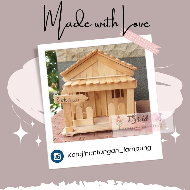 Rumah adat jakarta/betawi/stik es krim/prakarya/kerajinan/miniatur