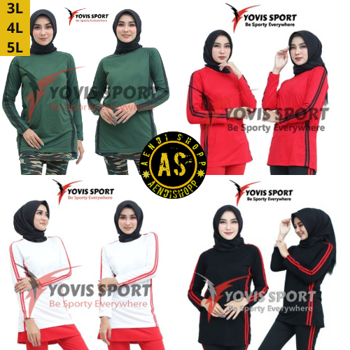 Baju Senam Olahraga Wanita Aerobic Muslim Muslimah Pakaian Zumba Aerobik Yoga Terbaru Jumbo Kekinian