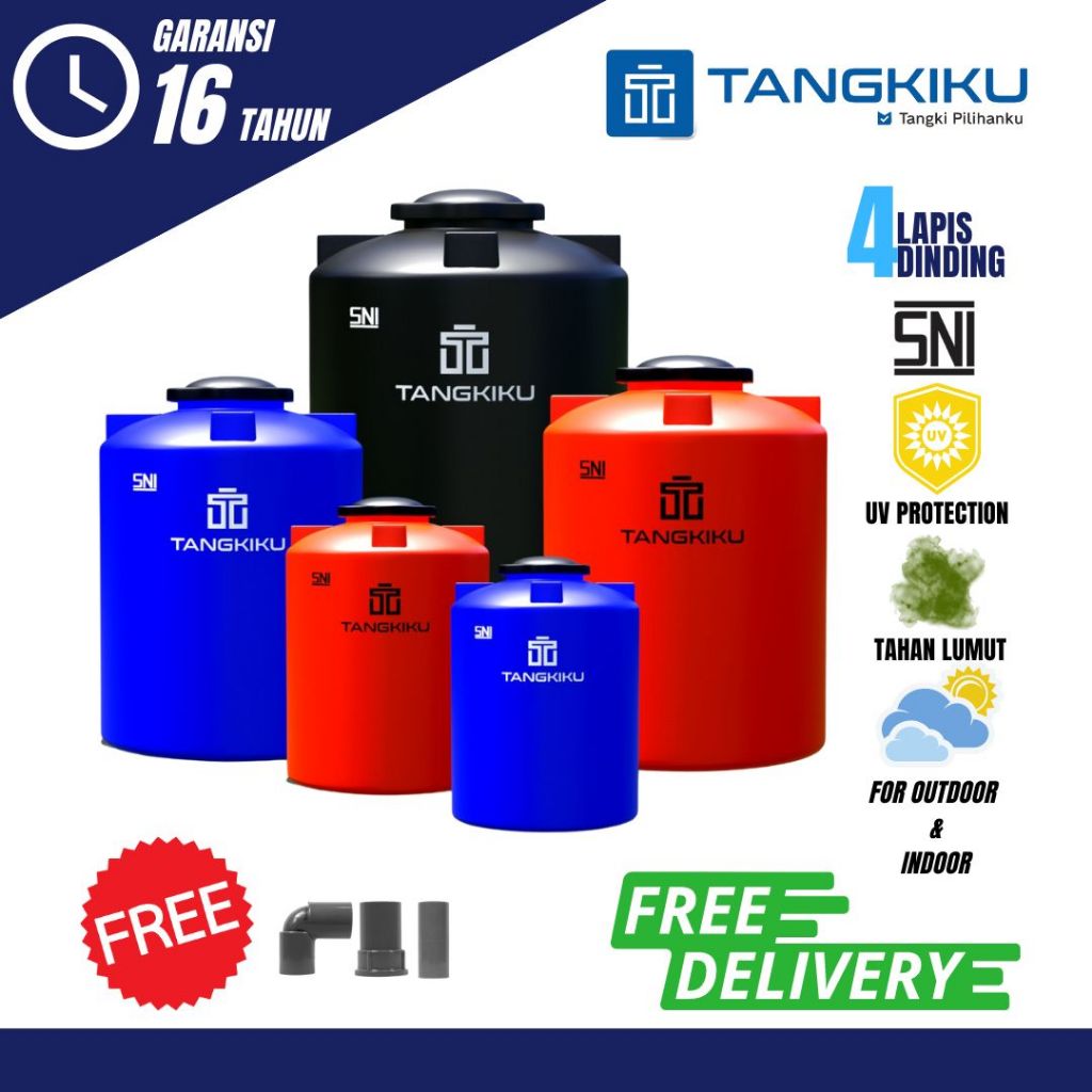 Tangki Tandon Toren Air TB 1100 1000 Liter SNI Garansi 16 Tahun PENGIRIMAN JABODETABEK