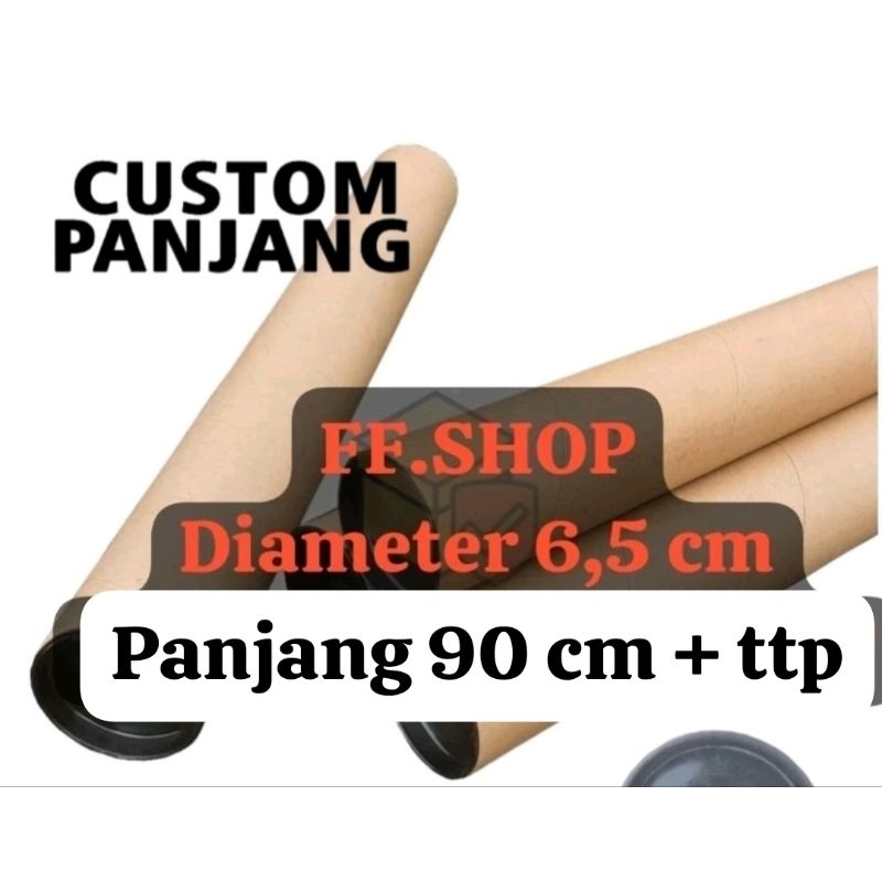 

inst Tabung Packing/Tube Paper Core/selongsong 6,5 x 90 cm(sudah termasuk tutup)