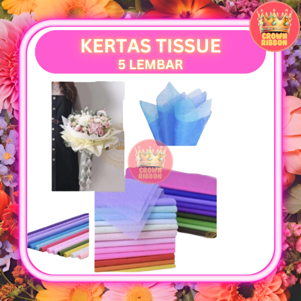 

(5 LEMBAR) Kertas TISU buket bunga / flower wrapping paper