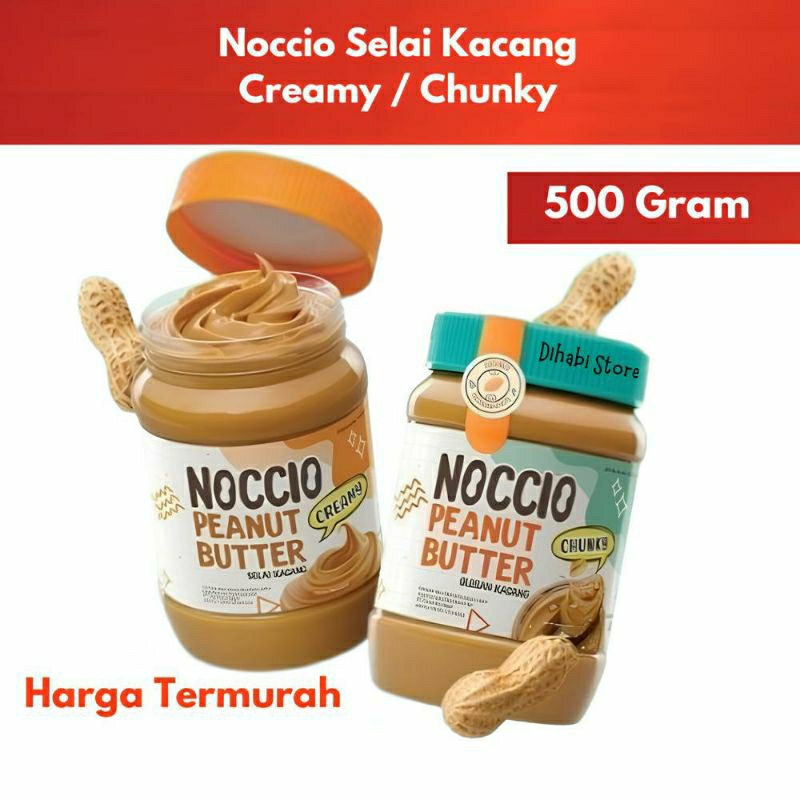 

Selai Kacang Noccio Peanut Butter Varian Chunky Dan Creamy Ukuran 500 Gram Expired Oktober 2025