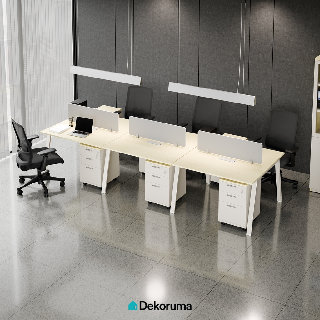 Dekoruma AION Kabinet Kantor 3 Tingkat dengan Roda / Lemari Arsip 3 Susun Particle Board / Rak Dokum
