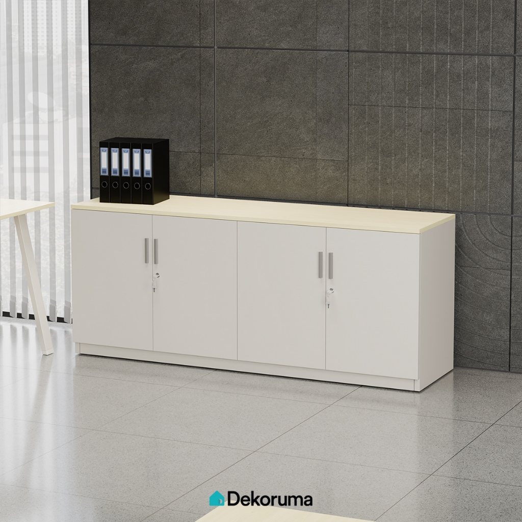 Dekoruma AION Lemari Arsip Pendek 4 Pintu / Filing Cabinet Particle Board / Loker Kabinet Dokumen Ka