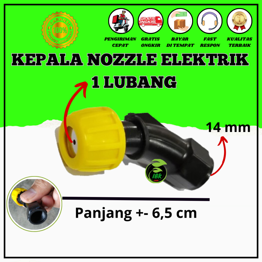 Nozel Spuyer Sprayer Tangki Elektrik Lubang 1 Mata Plastik Nozzle Sprayer Plastik Hitam Kuning Mata 