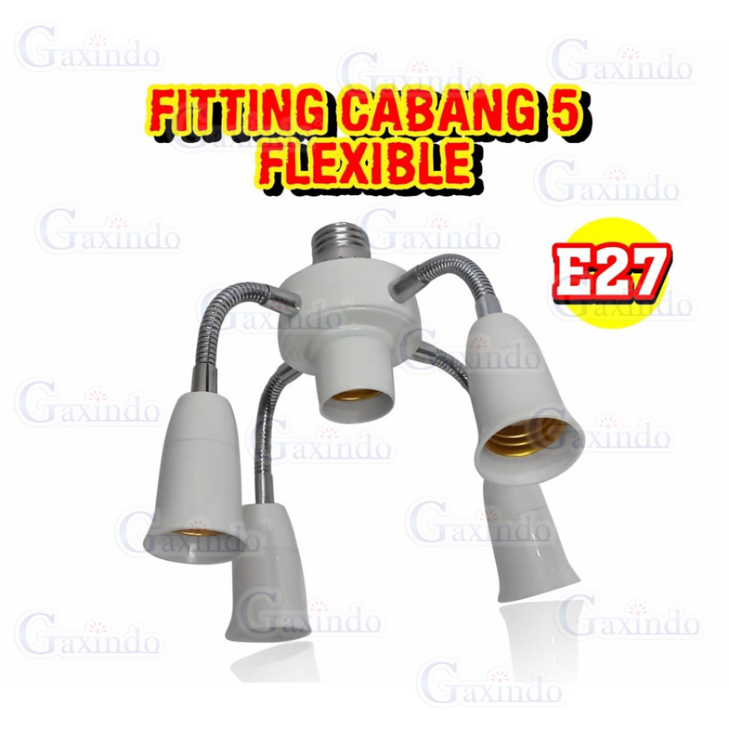 FITTING LAMPU CABANG 5 FLEKSIBLE E27 F2010 FITTING LAMPU ATAP PLAFON CABANG