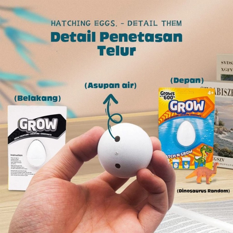 Telur Dino Grow Mainan Anak Telur Dinosaurus Menetas