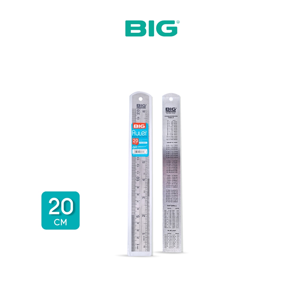 

BIG Penggaris Besi / Stainless Steel Ruler Tebal dan Kokoh Panjang 20 CM Tebal 0,5 MM PG-6201