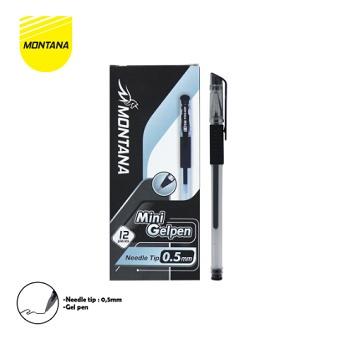 

12 PCS / 1 LUSIN BALLPOINT MINI - GEL PEN MONTANA