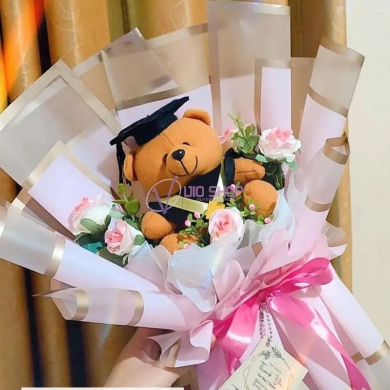 

Buket Wisuda | Graduation Bouquet | Boneka + Bunga