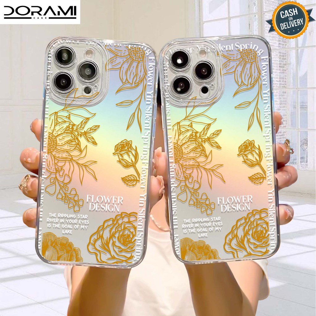 Case Hologram OPPO A5S A11K A12 A7 A15 A15S A57 A77S A58 4G Motif ( FLWR ) Softcase Hologram Bening 