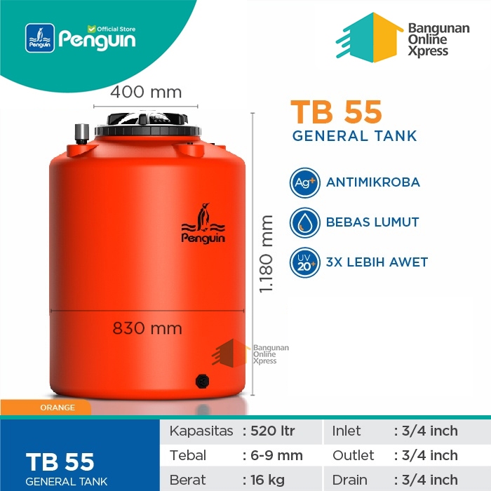 TANGKI AIR / TOREN / TANDON PENGUIN TB55 (520 LITER)