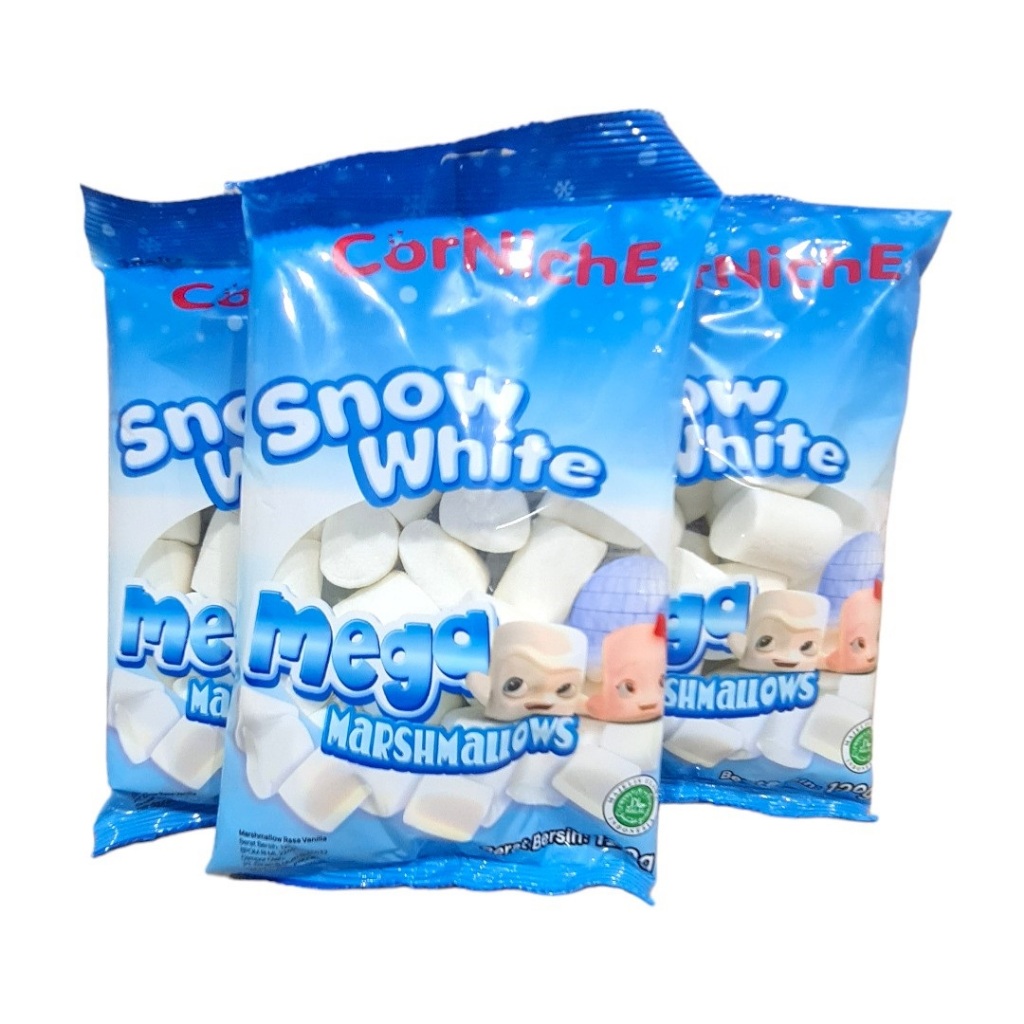 

Permen Marshmallow Mega White Jumbo Corniche Halal Fat Free 120 Gram (Pack)