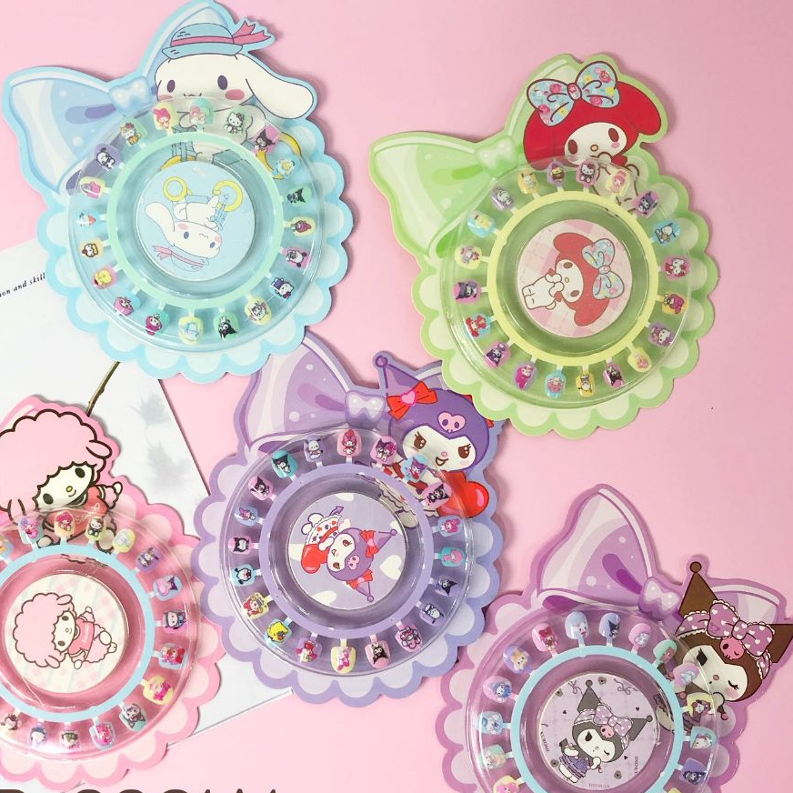 Nail art kuku palsu anak kecil press on nails anak-anak kuromi melody sanrio